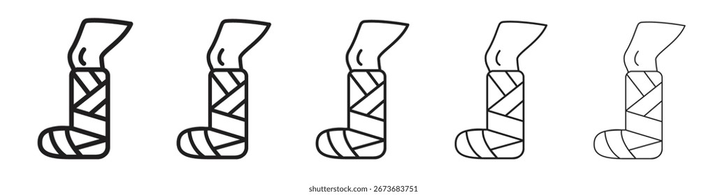 Ilustración vectorial fracturada del icono de la pierna aislada