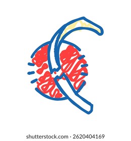 fratura de costela fratura lesão ícone doodle esboço vetor. fratura de costela fratura fratura sinal de lesão. símbolo isolado ilustração