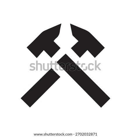 Fractured Style Crossed Hammer Logo Showing Raw Impact Strength and Industrial Toughness