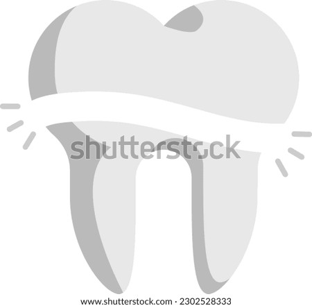 Fractured Tooth vector color icon design, Dentistry symbol, Healthcare sign, Dental instrument stock illustration, cracked dental crown concept