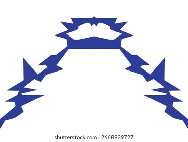 Una composición Abstractas de líneas dentadas dinámicas y disrupción geométrica
