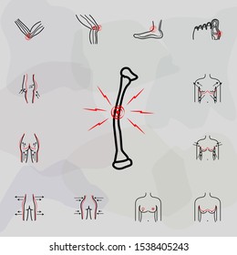 fractures, bone, pain icon. Universal set of plastic surgery, epilation for website design and development, app development
