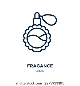 fragance icon from luxury collection. Thin linear fragance, beauty, foam outline icon isolated on white background. Line vector fragance sign, symbol for web and mobile