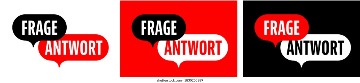 Frage Antwort, Question answer n German language