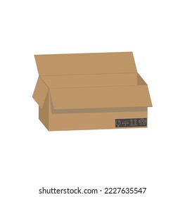 
The fragile black symbol set on a carton box on white background