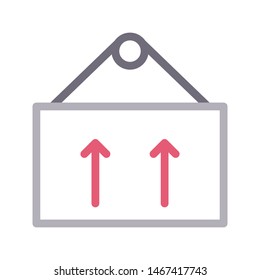 fragile board colour line vector icon