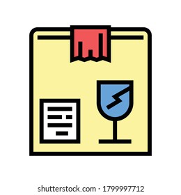 fragile box color icon vector. fragile box sign. isolated symbol illustration