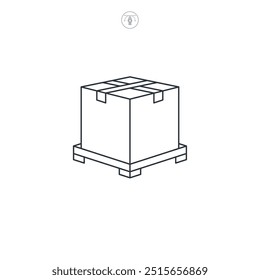 Ilustración vectorial frágil del símbolo del icono de la caja aislada en el fondo blanco