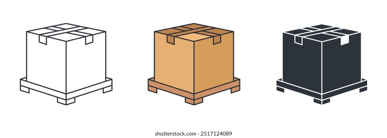 fragile box icon symbol vector illustration isolated on white background