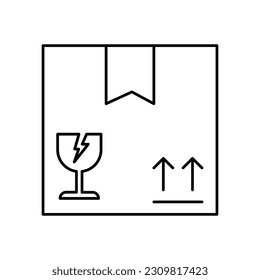 Fragile box  Outline Vector Icon that can easily edit or modify

