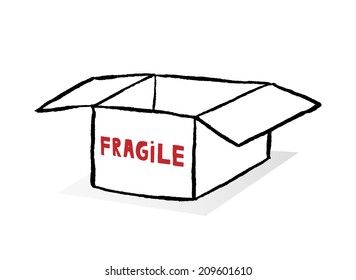 fragile box vector illustration