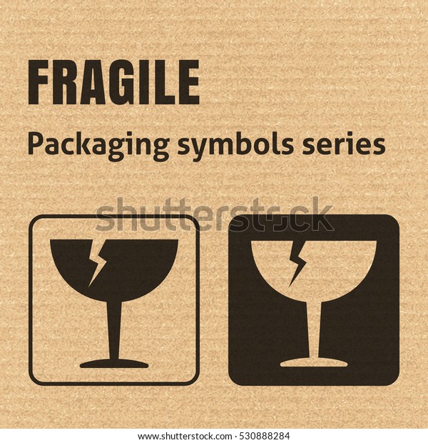 Fragile Breakable Material Packaging Symbol On Stock Vector (Royalty ...