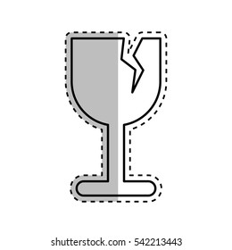 Fragile broken cup symbol icon vector illustration graphic design