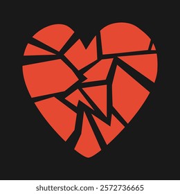Fragile and broken heart. Piece of love.