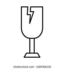 fragile broken vector icon or logo illustration on white background. Perfect use for website, pattern, design, etc.