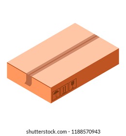 Fragile cardboard icon. Isometric of fragile cardboard vector icon for web design isolated on white background