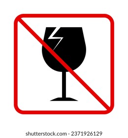 Fragile caution icon. Fragile symbol. Vector.