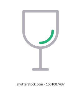 fragile colour line vector icon