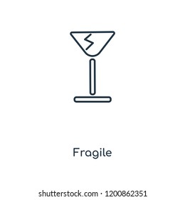 Fragile concept line icon. Linear Fragile concept outline symbol design. This simple element illustration can be used for web and mobile UI/UX.