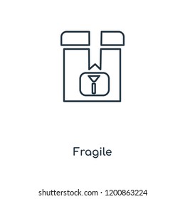 Fragile concept line icon. Linear Fragile concept outline symbol design. This simple element illustration can be used for web and mobile UI/UX.