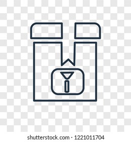 Fragile concept vector linear icon isolated on transparent background, Fragile concept transparency concept in outline style