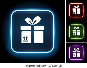 Fragile Container on Glow Square Button