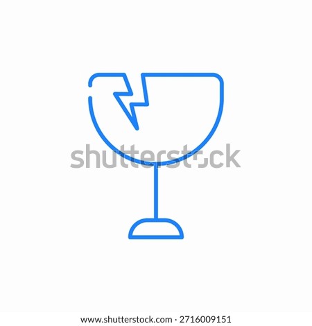 fragile cracked icon sign vector