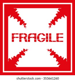 Fragile.
Danger sign,rectangular poster warning of character in the text.