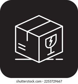 Fragile Delivery service icon with black filled line style. Related to order tracking, delivery home, warehouse, truck, scooter, courier and cargo icons. Shipping symbol. Vector illustration