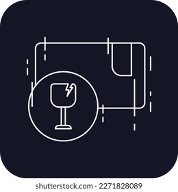 Fragile delivery service icons with black filled outline style. Shipping logistics symbol sign. Simple vector illustration. Related to package, fee, fast courier
