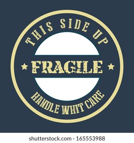 fragile design over blue background vector illustration