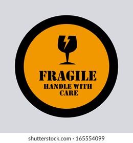 fragile design over gray background vector illustration