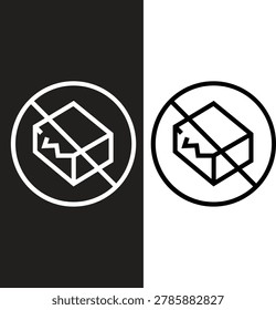 Fragile Do Not Break Handle With Care Icon Black White Symbol