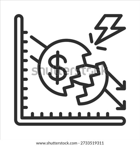 Fragile Economy Icon. Simple Vector Outline Illustration