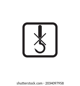 Fragile flat icon with crack and black frame isolated on white background. Fragile package symbol. Label vector illustration