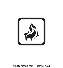 Frágil icono plano con grieta y marco negro aislado en fondo blanco. Símbolo de paquete frágil. Ilustración de vector de etiqueta