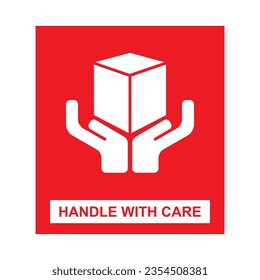 Fragile flat icon with cracked fragile package symbol. Label vector illustration