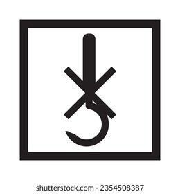 Fragile flat icon with cracked fragile package symbol. Label vector illustration
