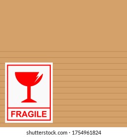 Fragile flat icon isolated on white background. Broken glass icon vector. Package symbol. Label vector illustration