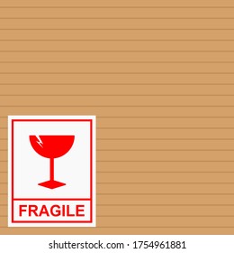 Fragile flat icon isolated on white background. Broken glass icon vector. Package symbol. Label vector illustration