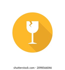 Fragile flat icon with shadow