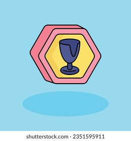Fragile Free vector cartoon icon illustration.Warning Signs and Texts icon concept isolated . flat cartoon style