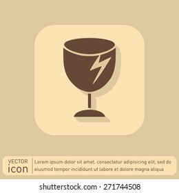 fragile glass icon. logistics symbol
