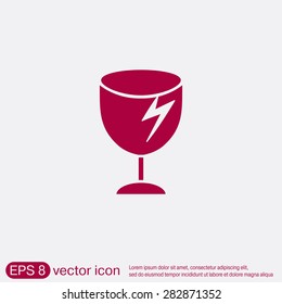 fragile glass icon. logistics symbol