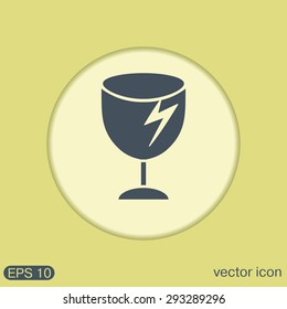 fragile glass icon. logistics symbol
