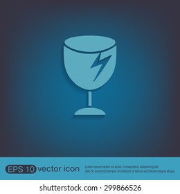 fragile glass icon. logistics symbol