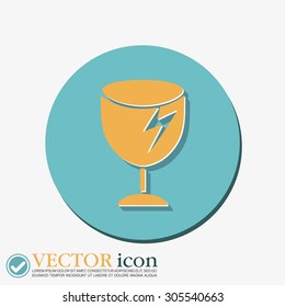 fragile glass icon. logistics symbol
