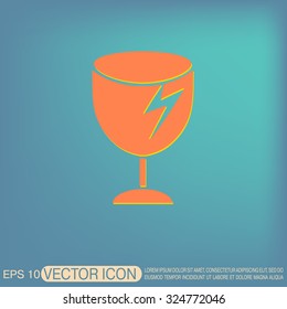 fragile glass icon. logistics symbol