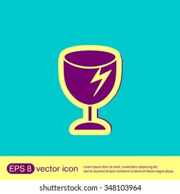 fragile glass icon. logistics symbol