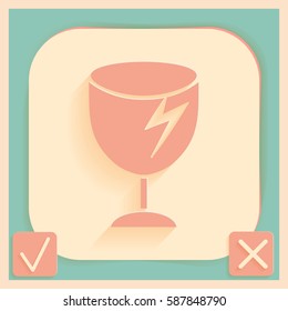 fragile glass icon. logistics symbol